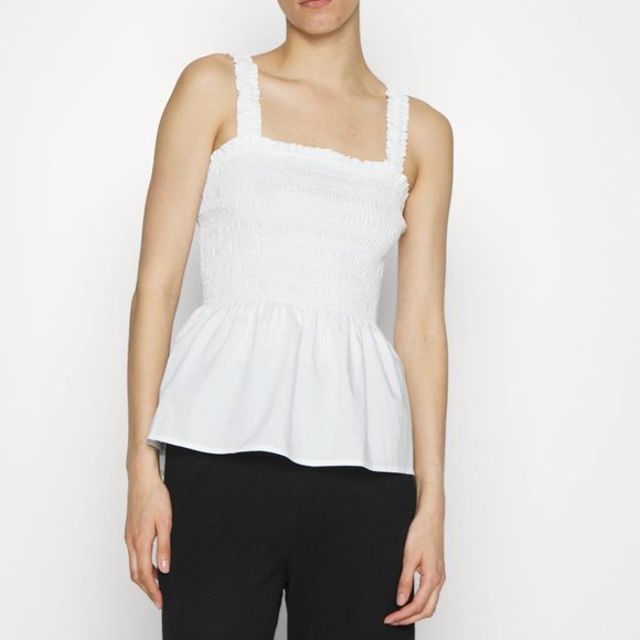 Gap White Peplum Tank, M - Picture 1 of 7